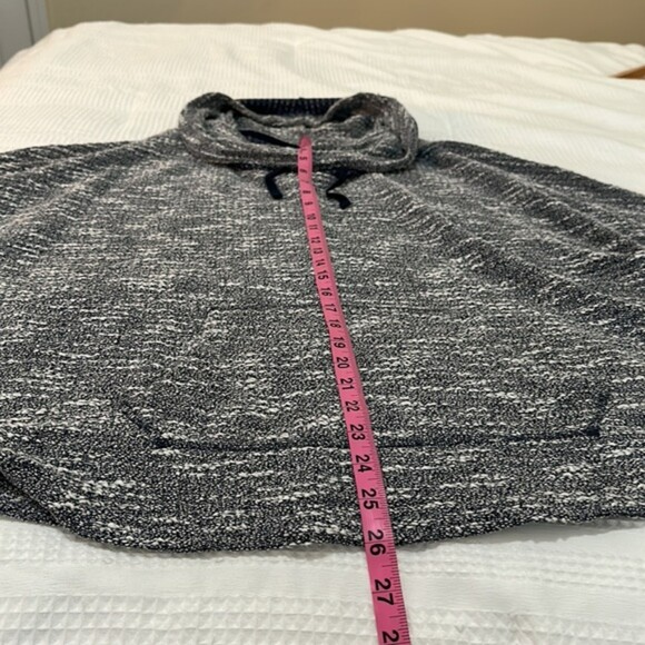 Sunday Cowl Neck Poncho Top Knit Pullover Oversized Small Beachy Cape Layer Blue - Picture 11 of 11